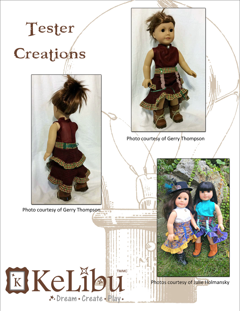 steampunk skirt 18 inch dolls