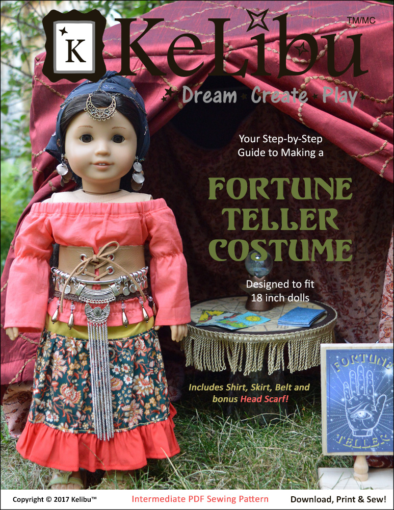 KeLibu Fortune Teller Costume pattern for 18 inch dolls