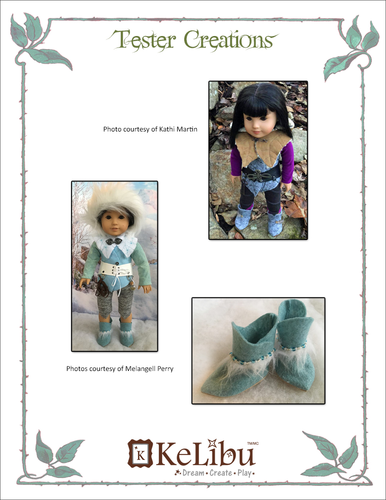 Woodland Elf Boots designed to fit 18 inch dolls