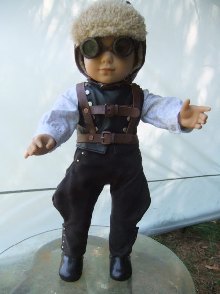 Steampunk Aviator Costume with jet pack-front